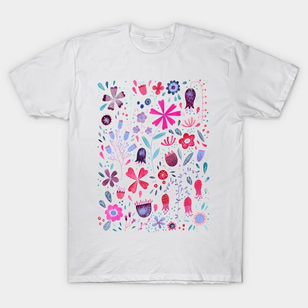 Kennington Flowers Watercolor Painting T-Shirt by NicSquirrell